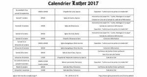 Calendrier Luther 2017